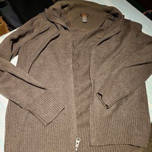 New Men's Brown zip up Sweater